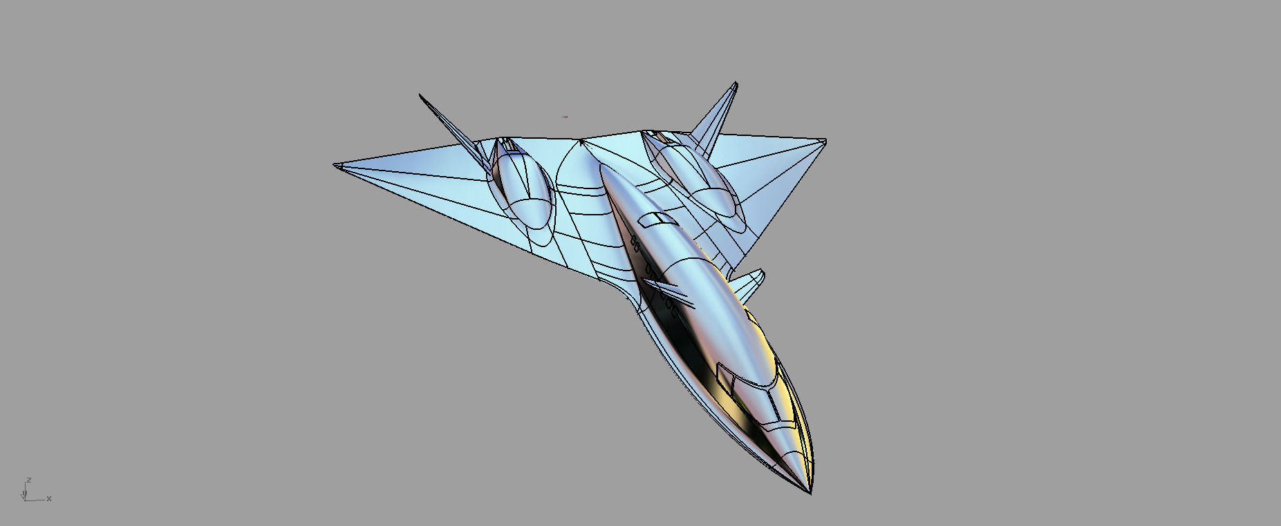 Aqsst MK2 Supersonic business jet Free 3D model_5