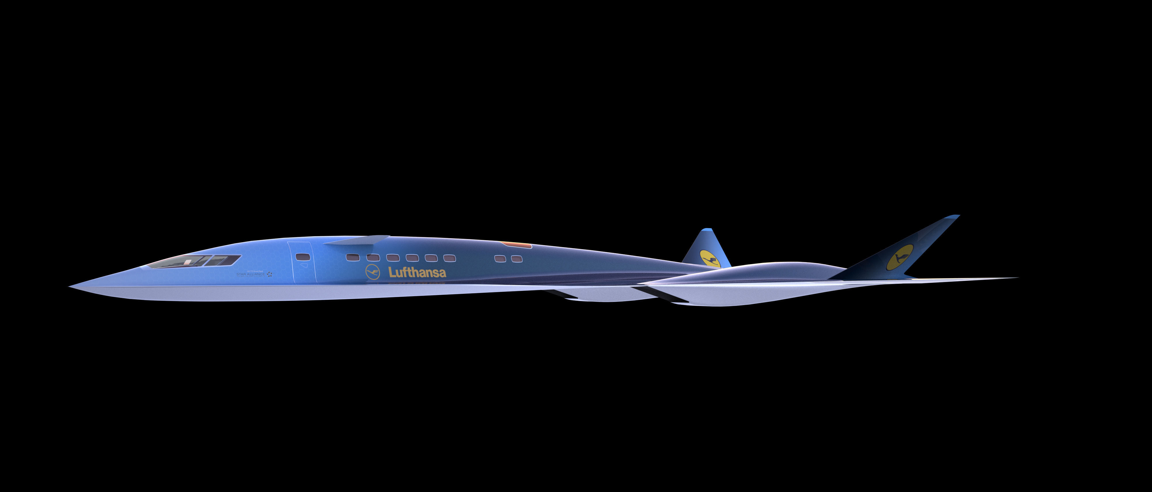 Aqsst MK2 Supersonic business jet Free 3D model_3