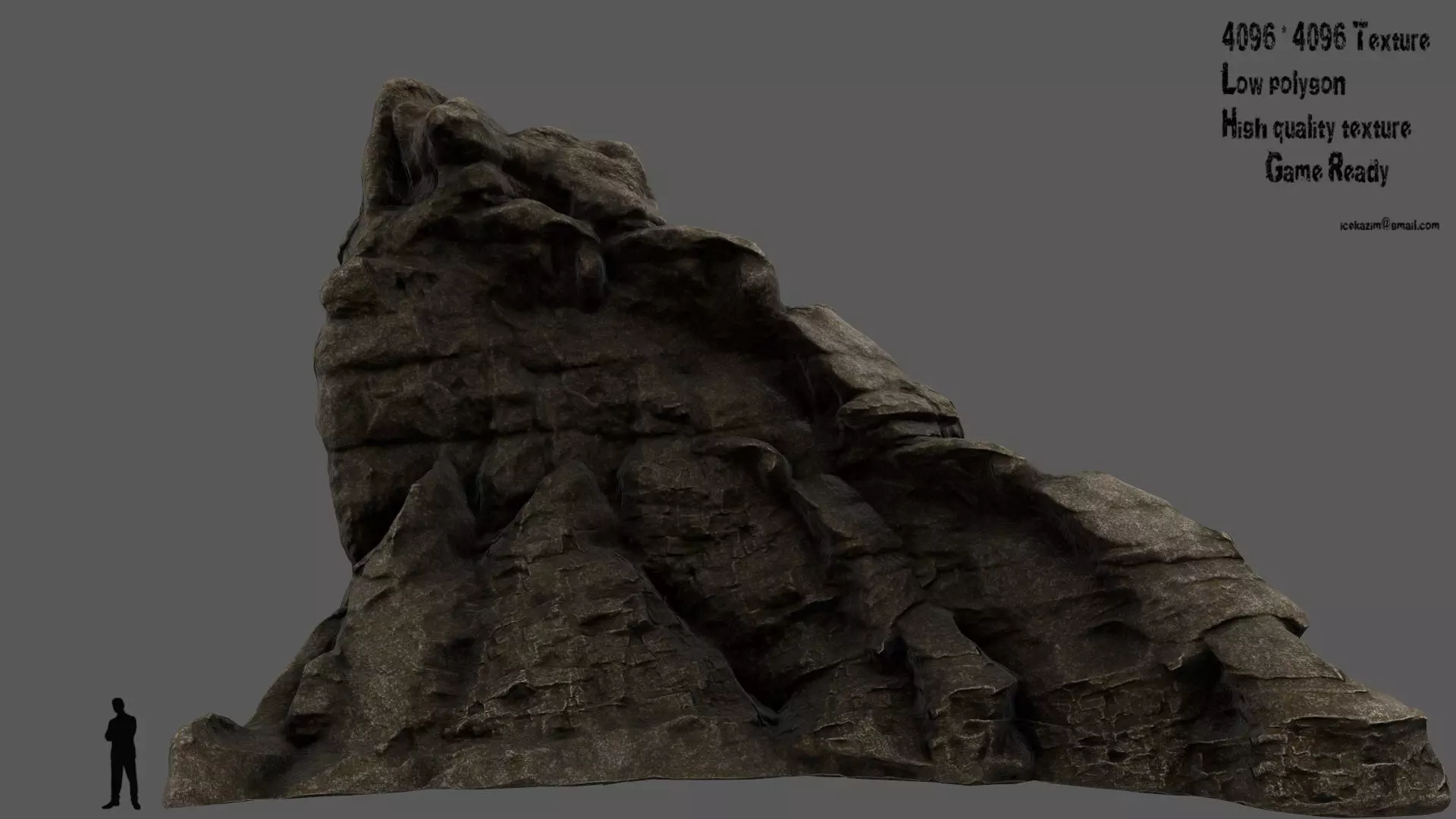 mountain 2 rock Low-poly 3D model_0