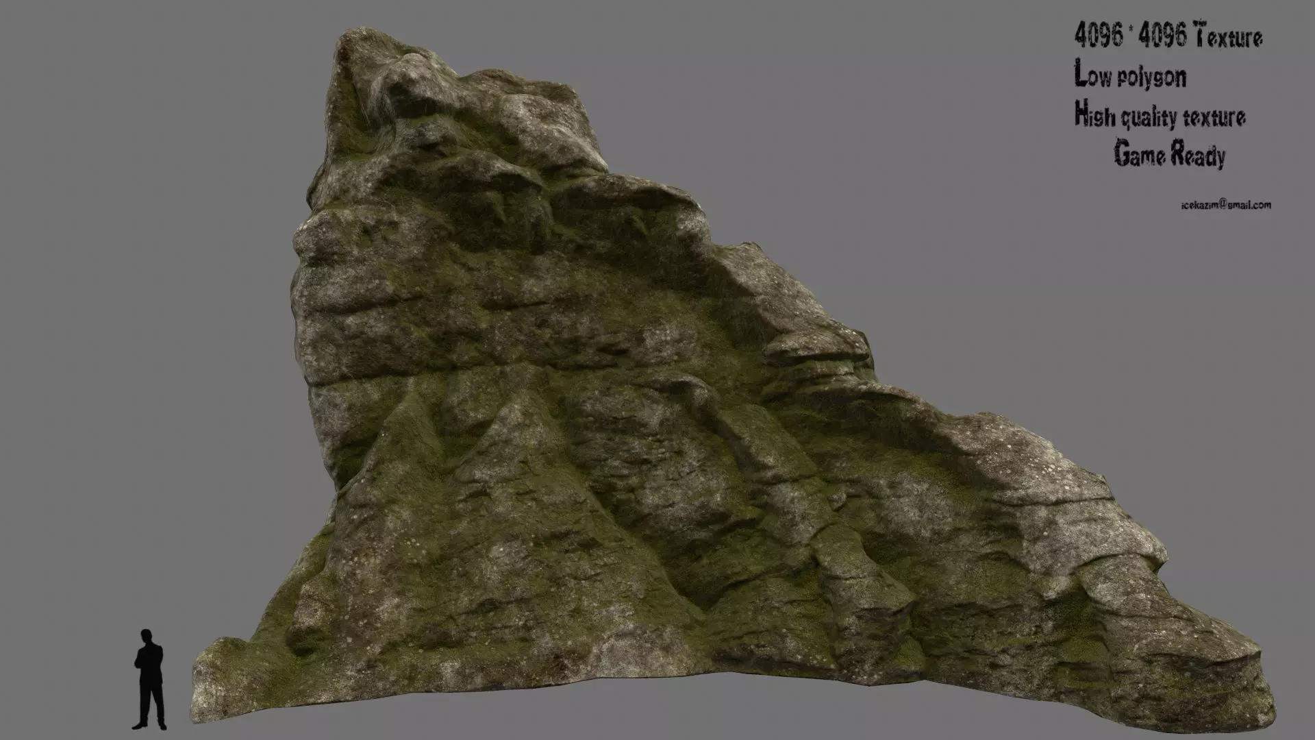 mountain 3 rock Low-poly 3D model_0
