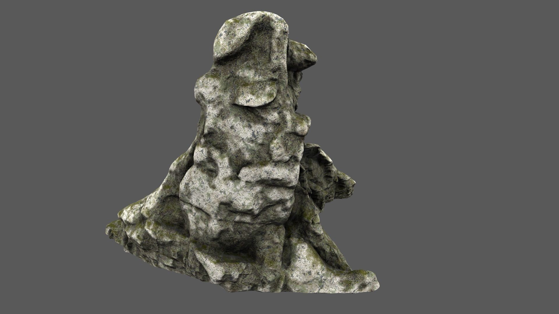 mountain 5 stone statue Low-poly 3D model_6