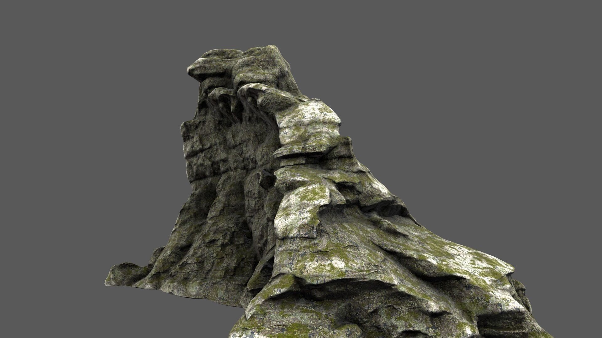 mountain 5 stone statue Low-poly 3D model_3