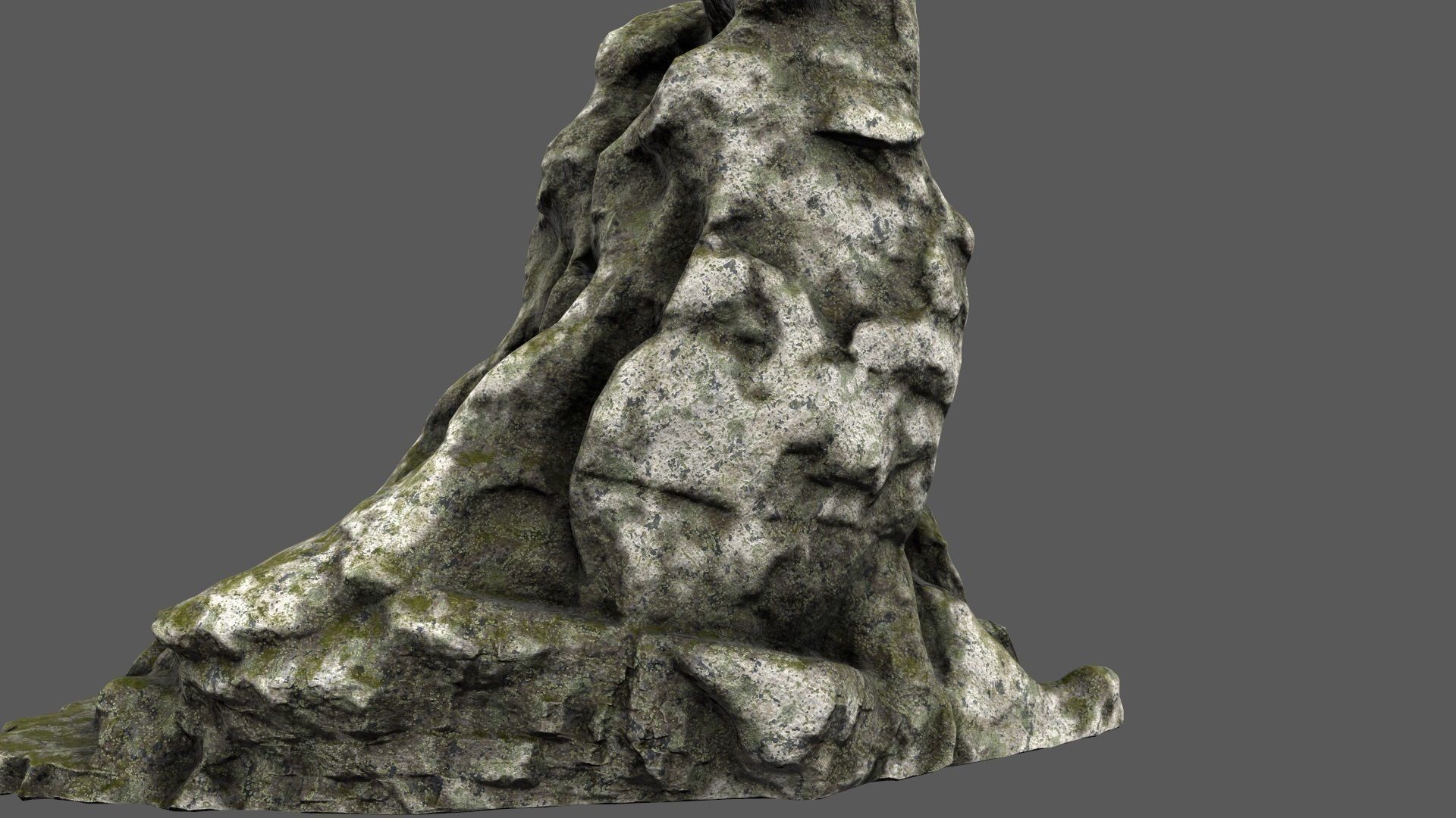 mountain 5 stone statue Low-poly 3D model_2