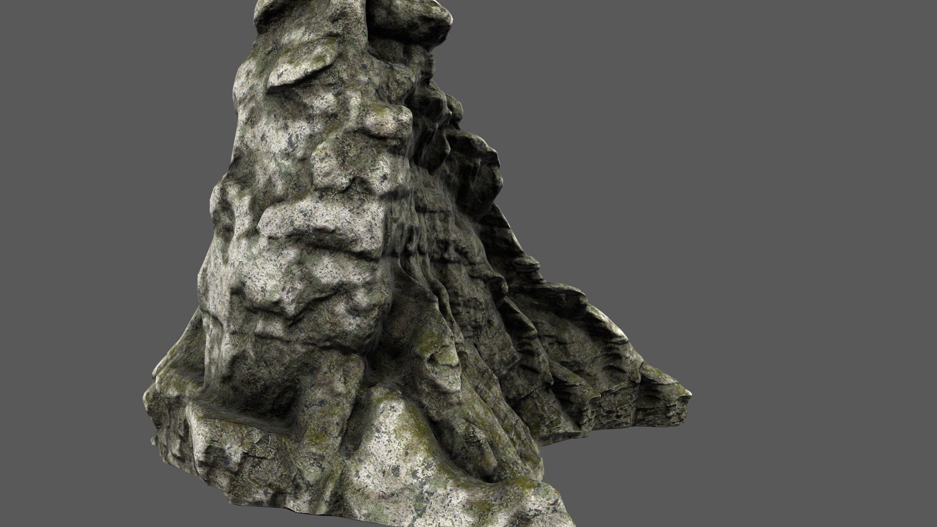 mountain 5 stone statue Low-poly 3D model_1
