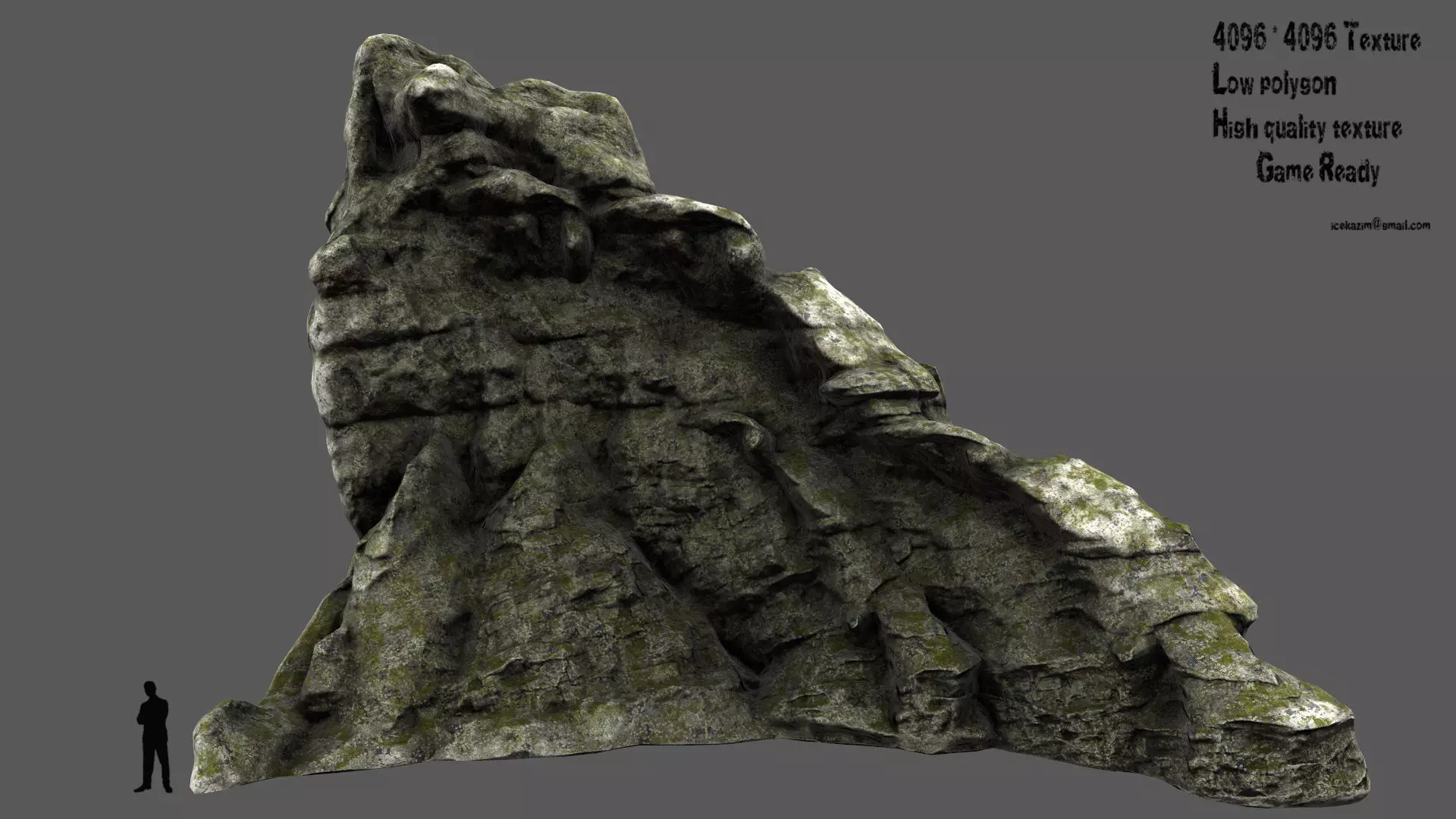 mountain 5 stone statue Low-poly 3D model_0