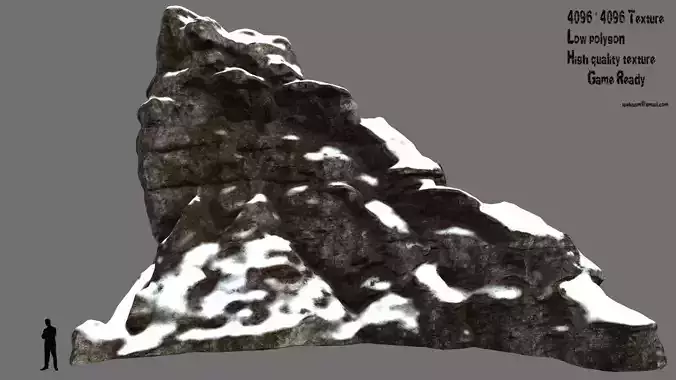 mountain 9 rock with snow