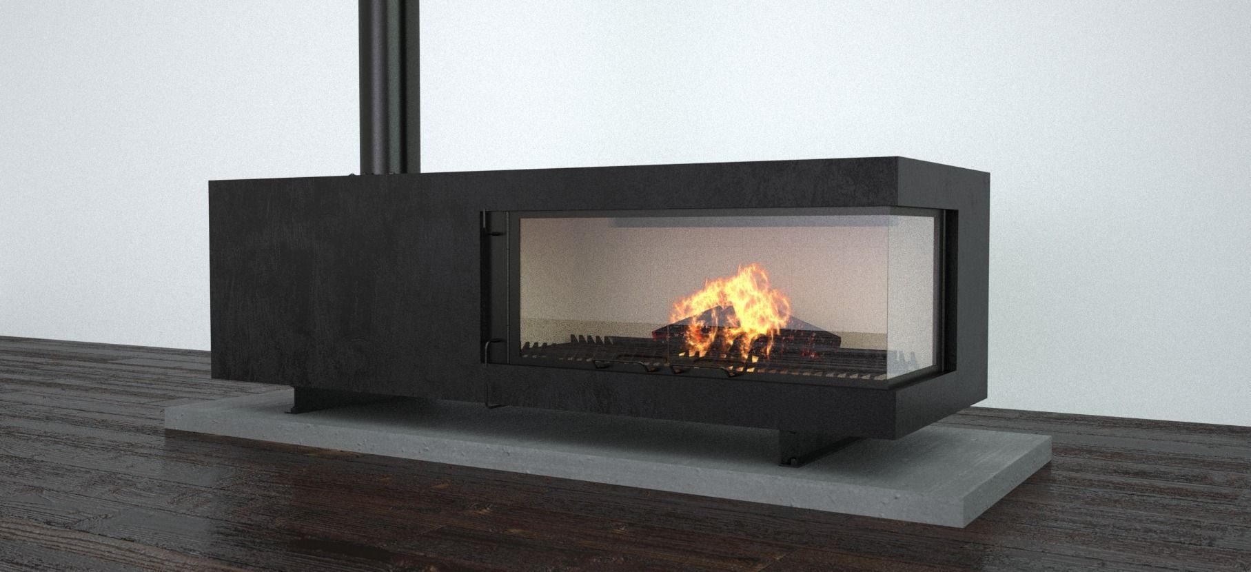 gas fireplace 3d model