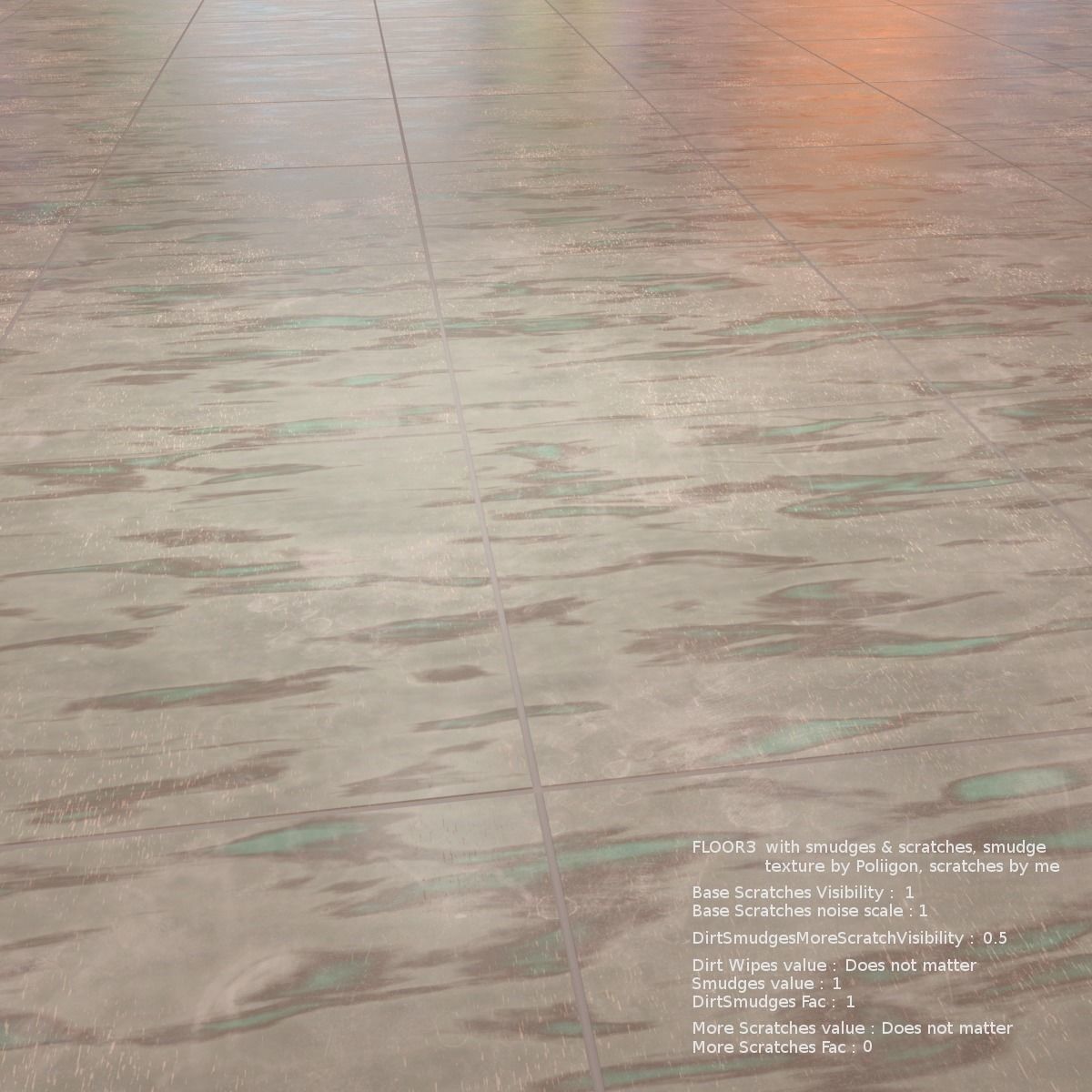 Floor with 5 procedural floor shaders 3D model_16