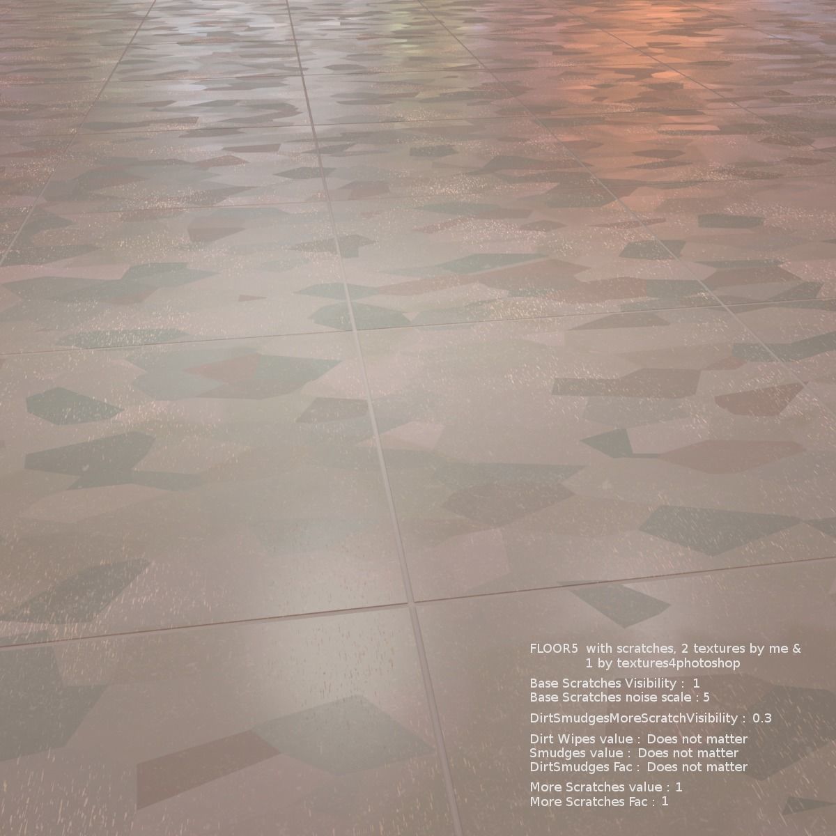 Floor with 5 procedural floor shaders 3D model_23