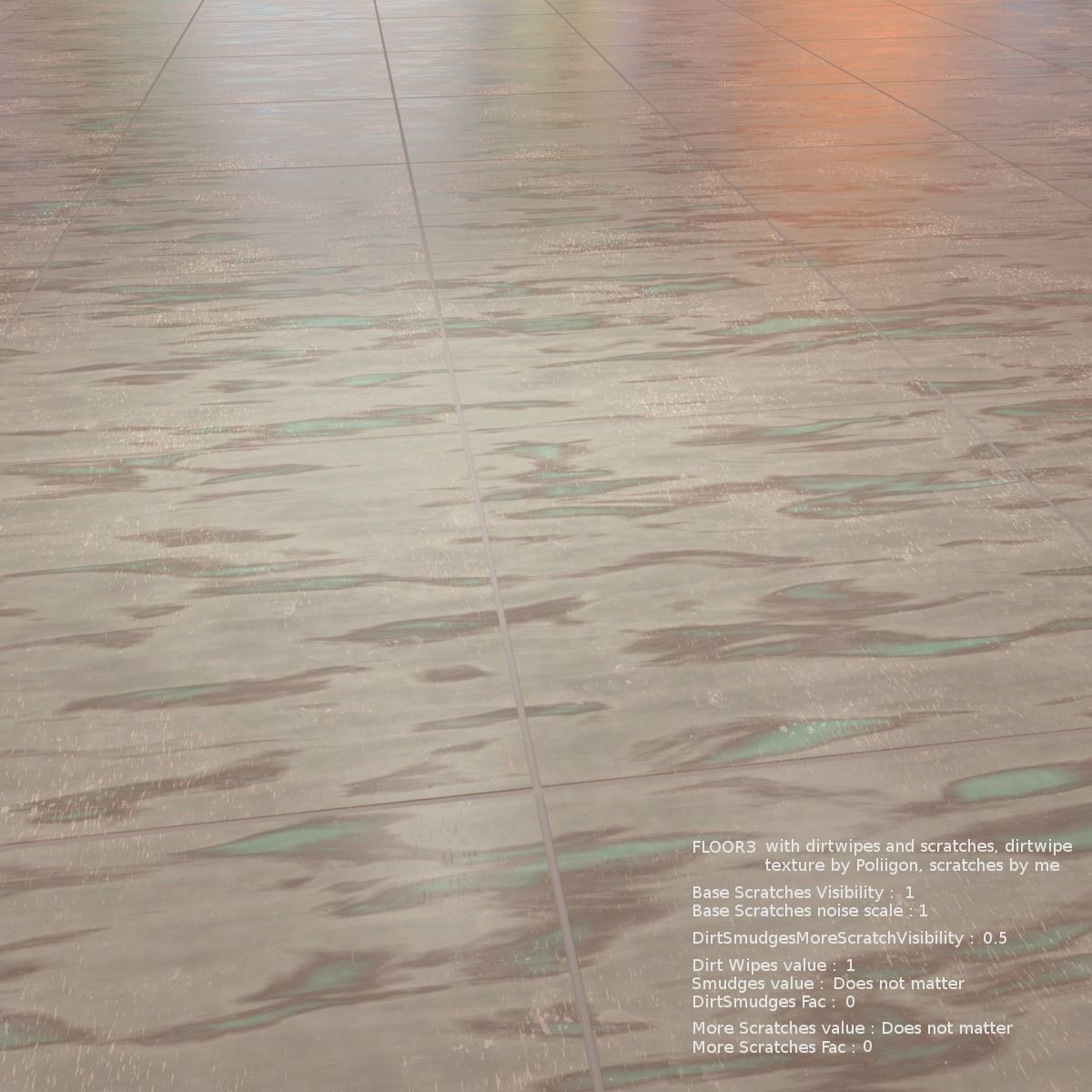 Floor with 5 procedural floor shaders 3D model_14