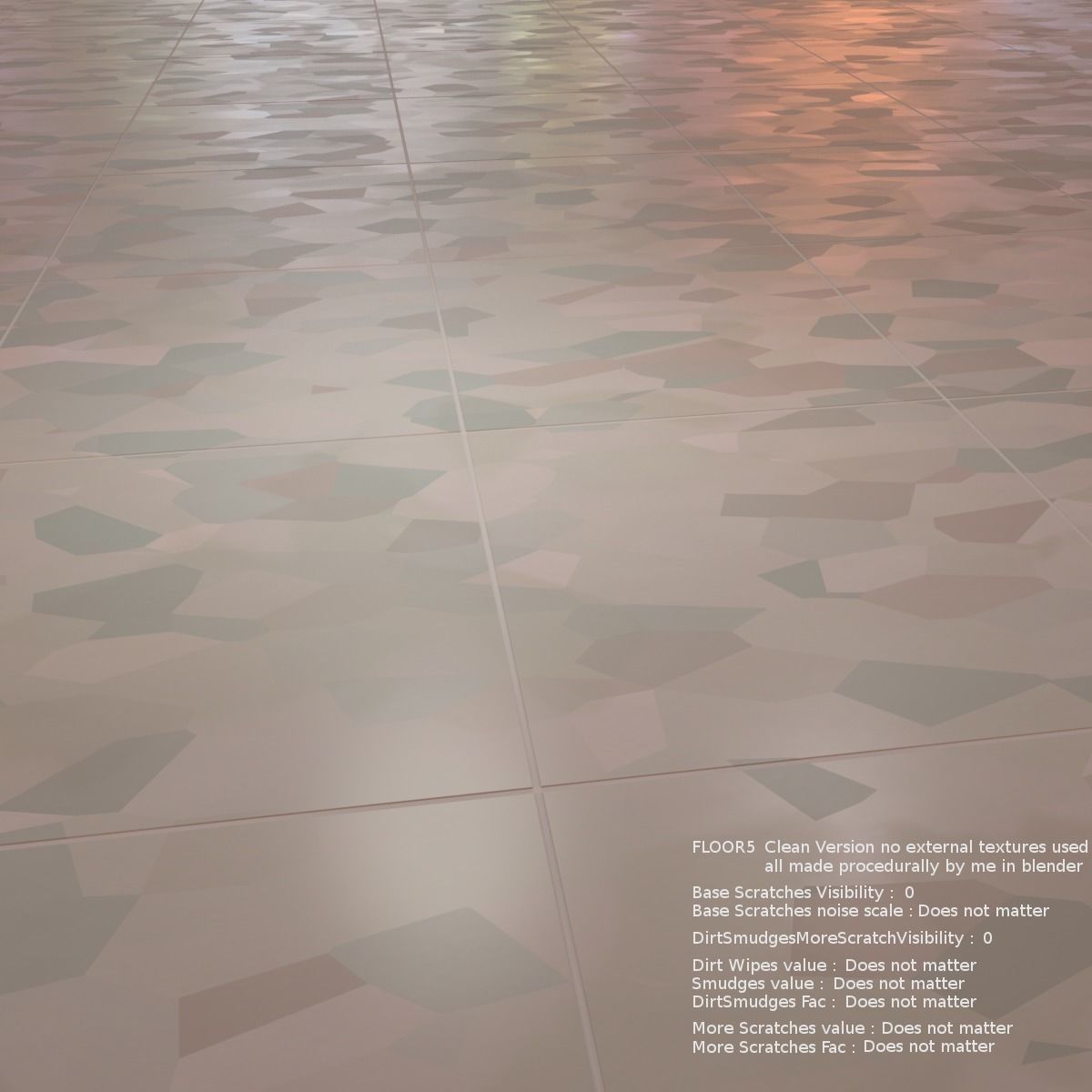Floor with 5 procedural floor shaders 3D model_21