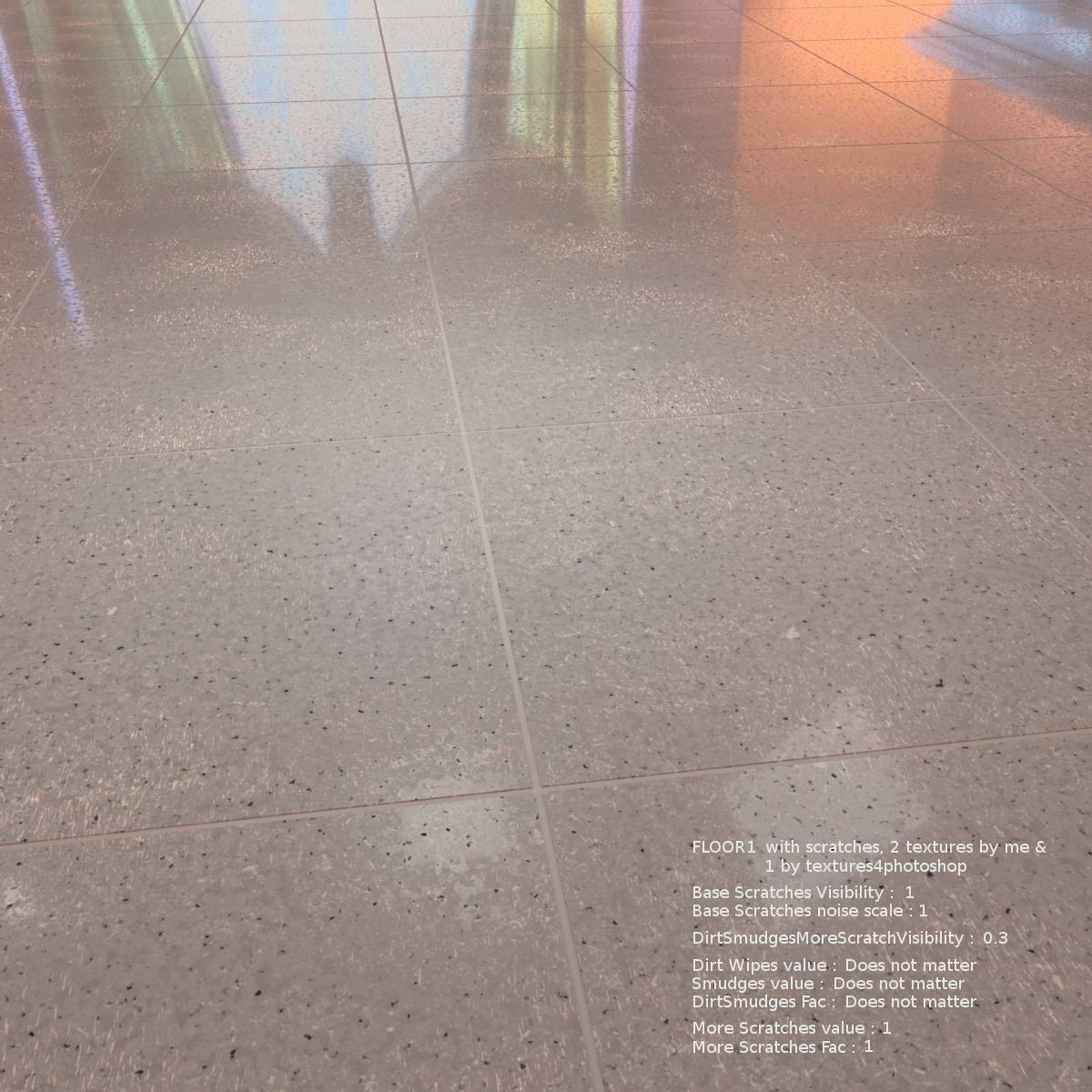 Floor with 5 procedural floor shaders 3D model_7