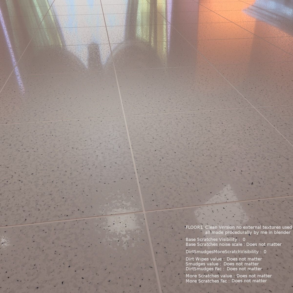 Floor with 5 procedural floor shaders 3D model_5