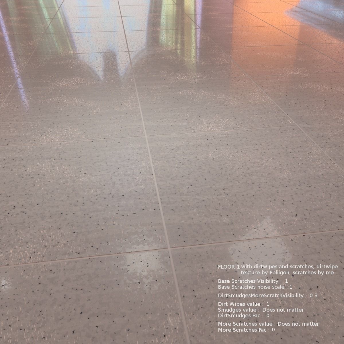 Floor with 5 procedural floor shaders 3D model_6