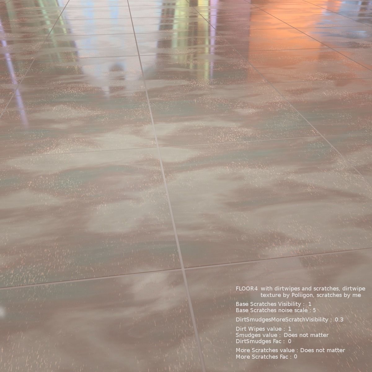 Floor with 5 procedural floor shaders 3D model_18