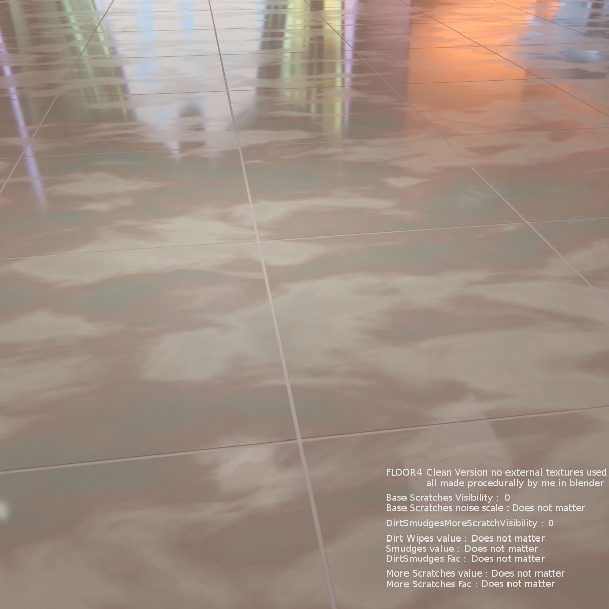 Floor with 5 procedural floor shaders 3D model_17