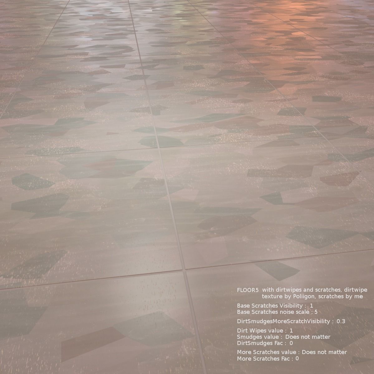 Floor with 5 procedural floor shaders 3D model_22