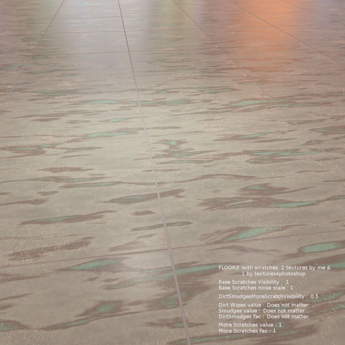Floor with 5 procedural floor shaders 3D model_15