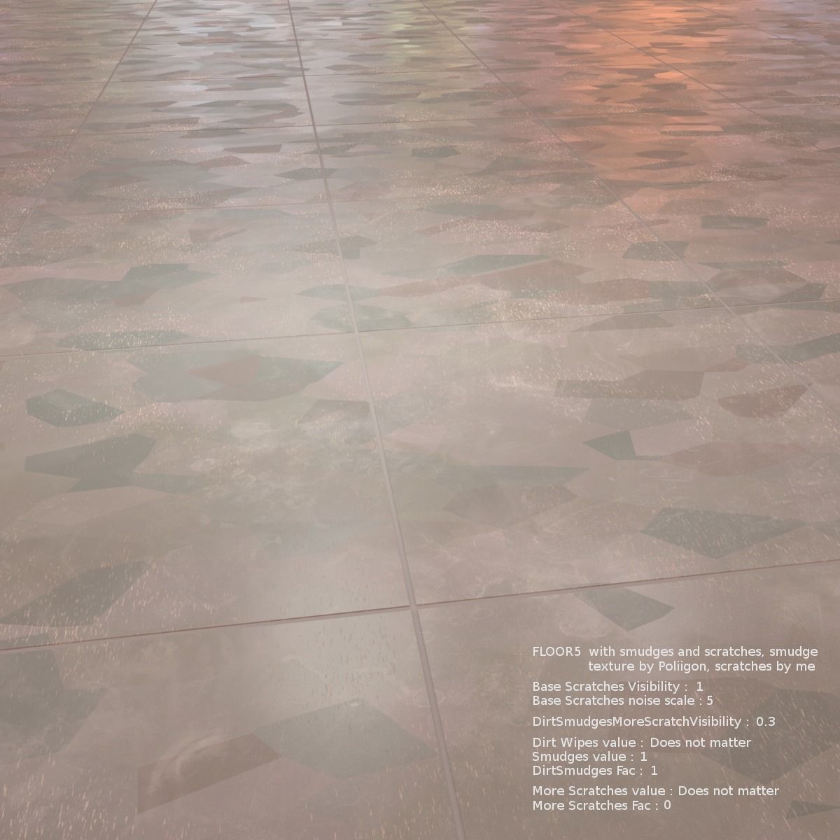 Floor with 5 procedural floor shaders 3D model_24