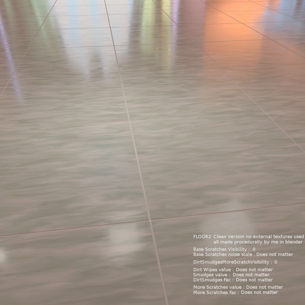 Floor with 5 procedural floor shaders 3D model_9