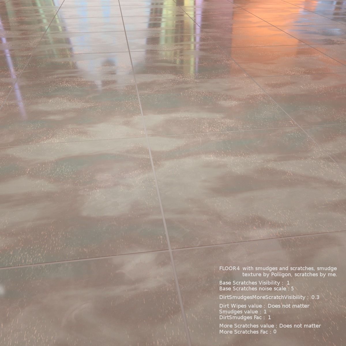 Floor with 5 procedural floor shaders 3D model_20