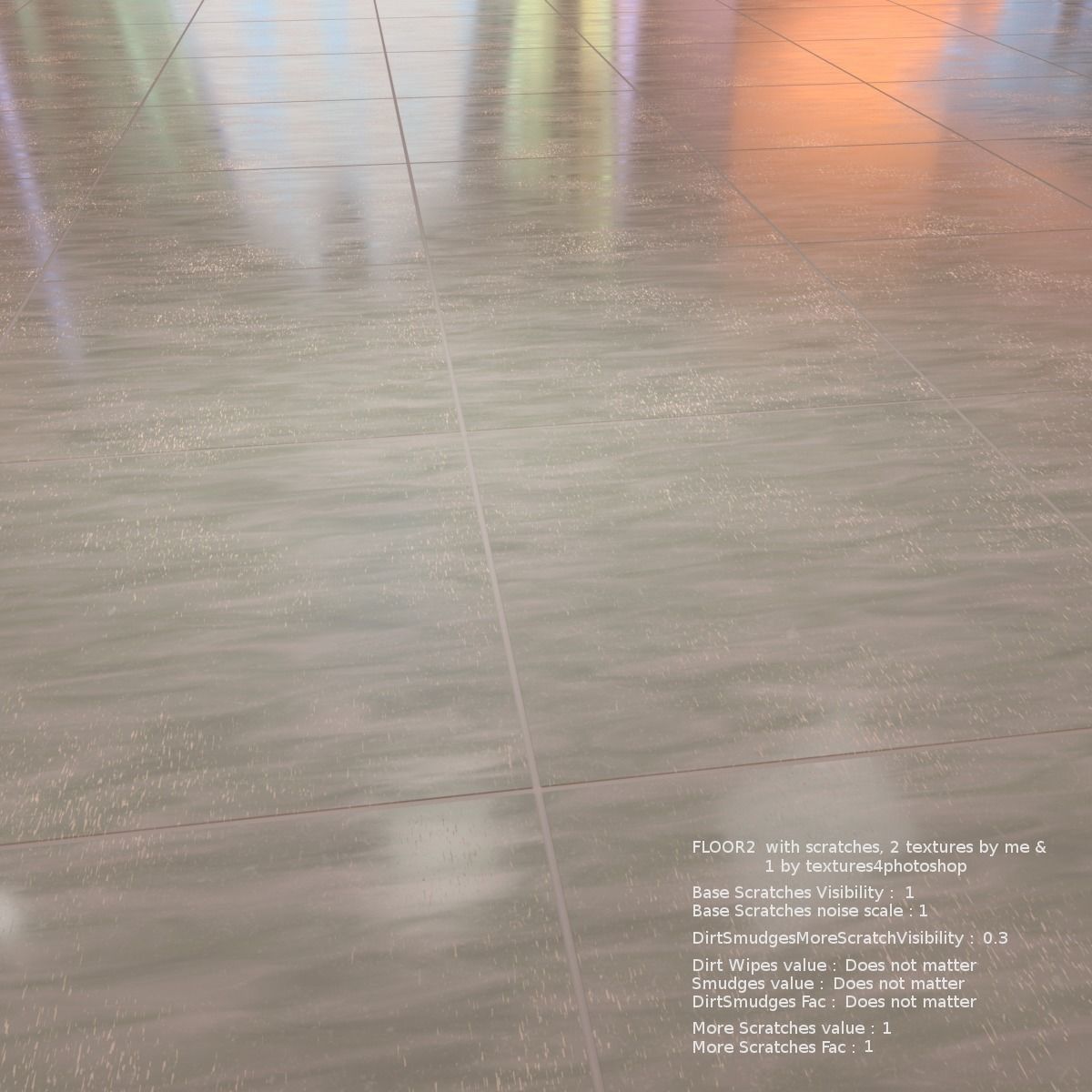 Floor with 5 procedural floor shaders 3D model_11