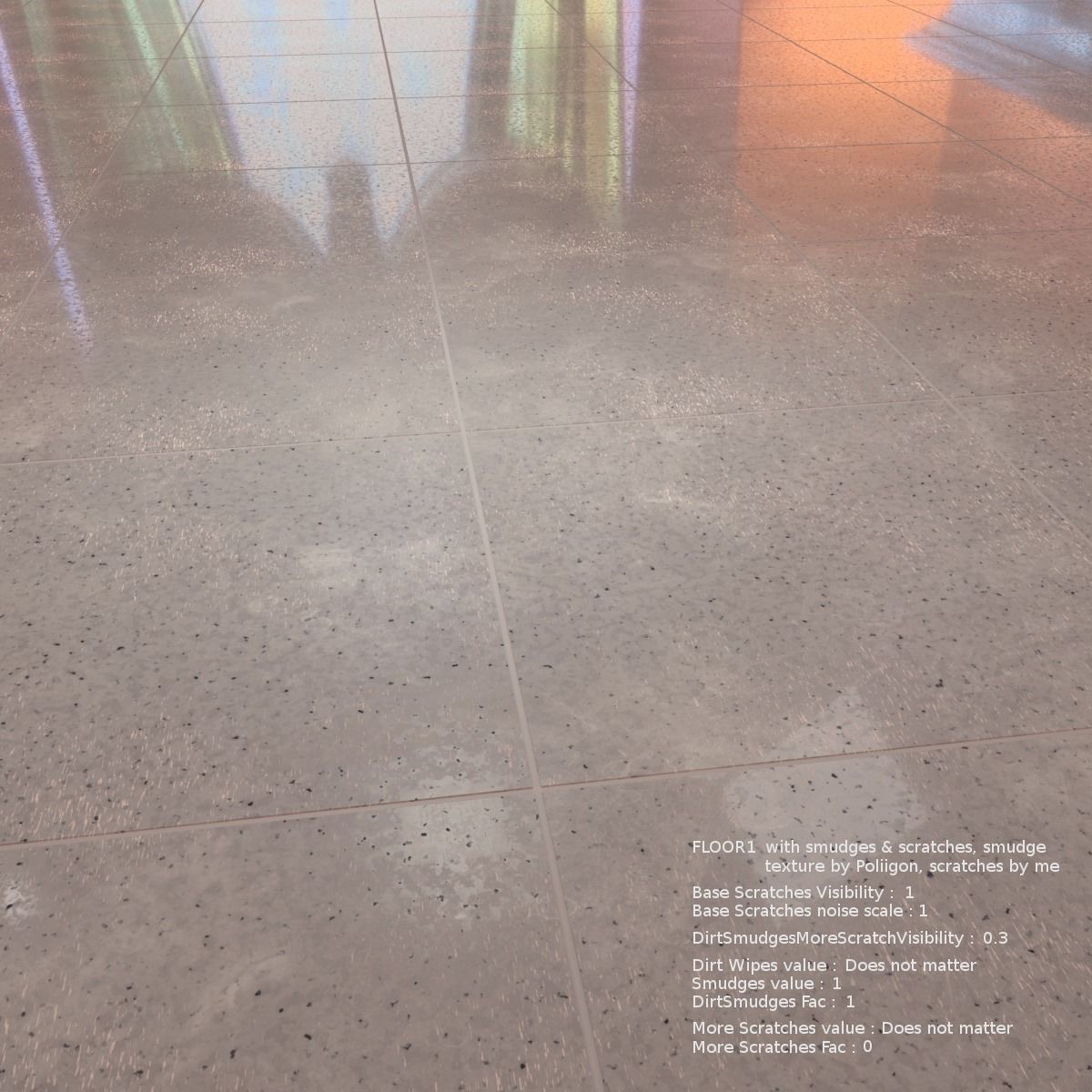 Floor with 5 procedural floor shaders 3D model_8