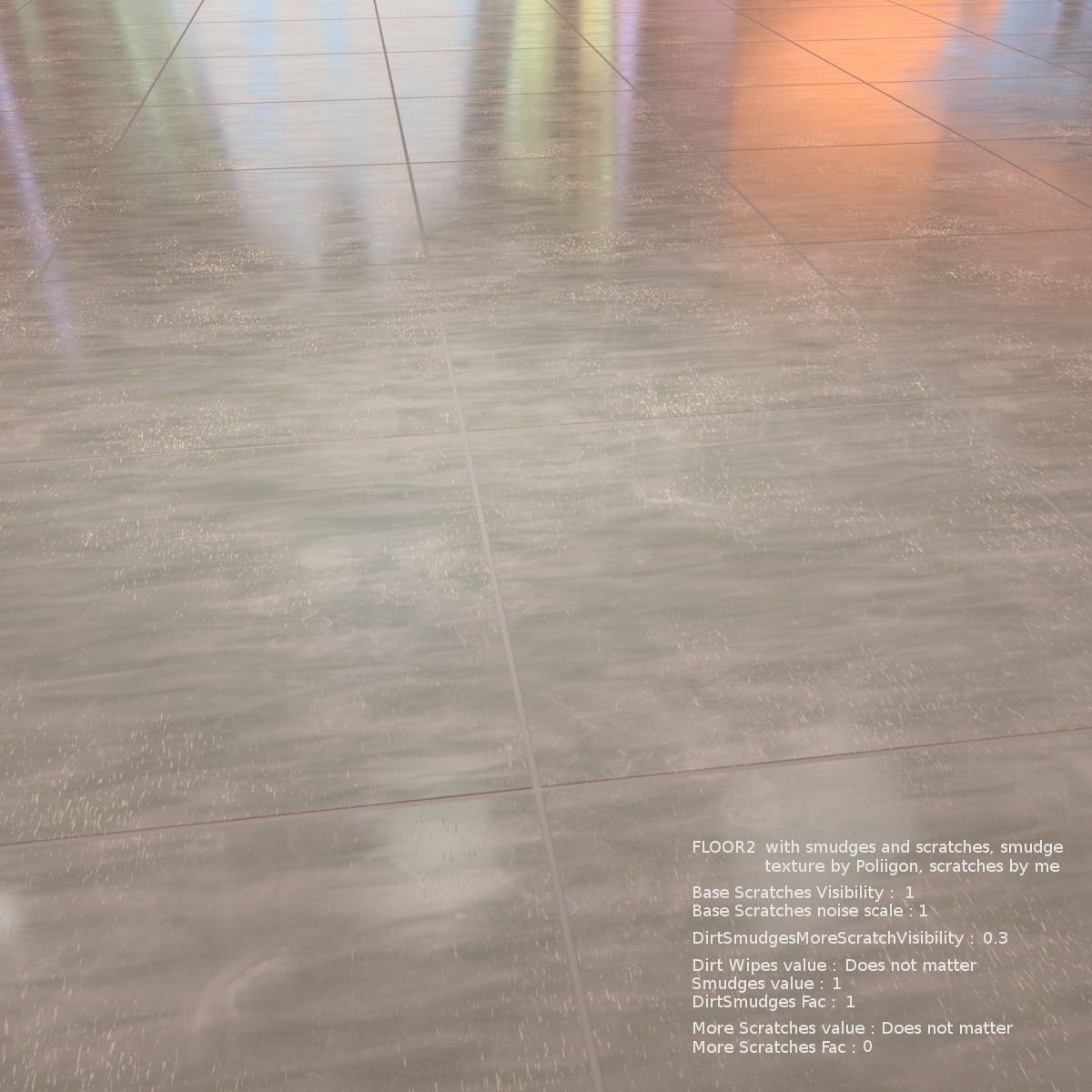 Floor with 5 procedural floor shaders 3D model_12