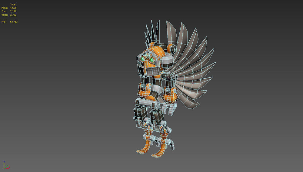 Future robot Low-poly 3D model_2