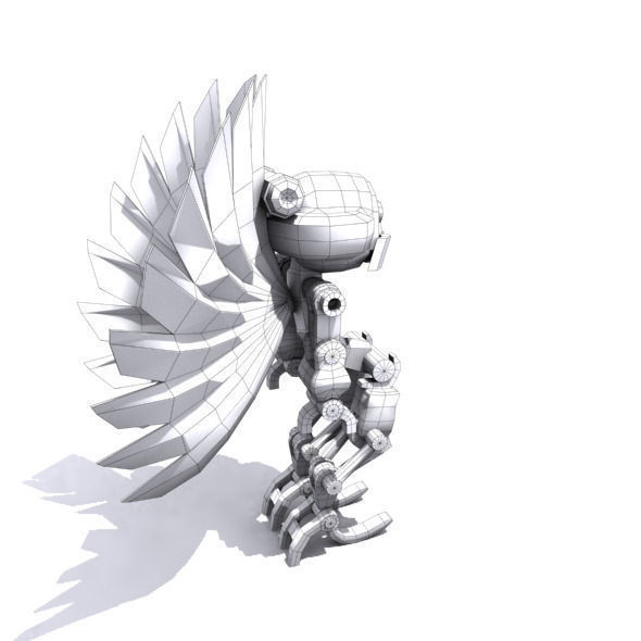 Future robot Low-poly 3D model_26