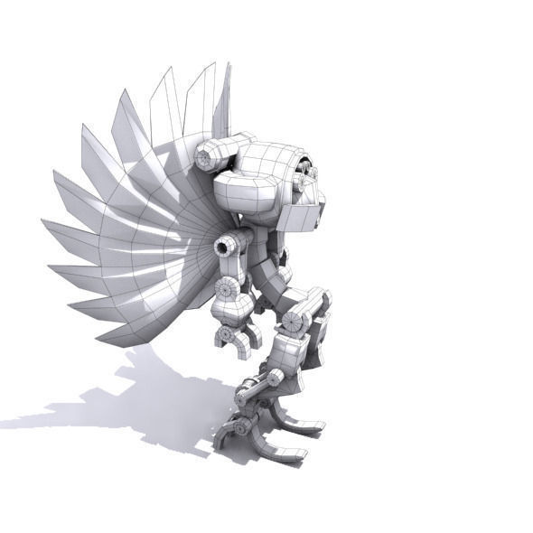 Future robot Low-poly 3D model_25