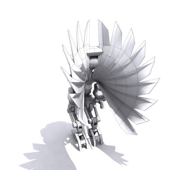 Future robot Low-poly 3D model_29