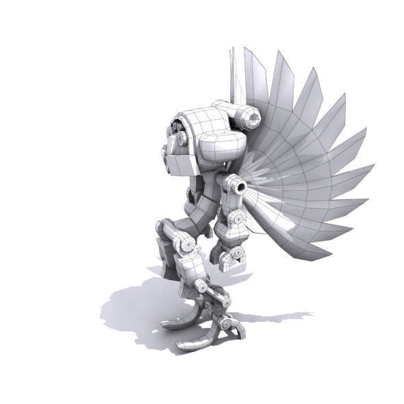 Future robot Low-poly 3D model_30