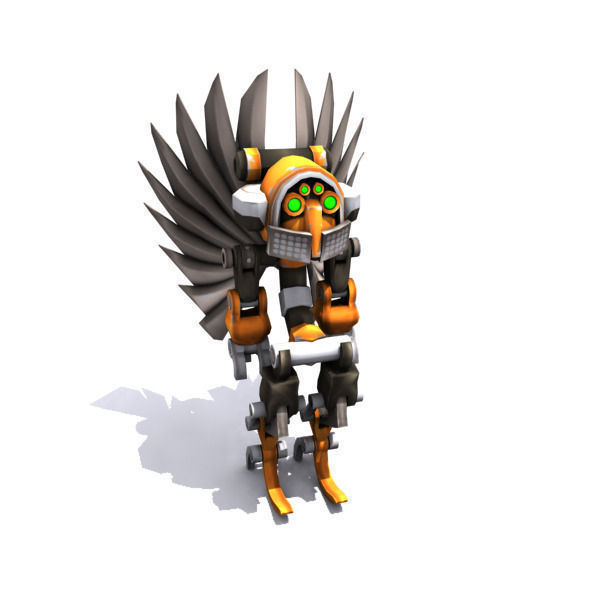 Future robot Low-poly 3D model_15