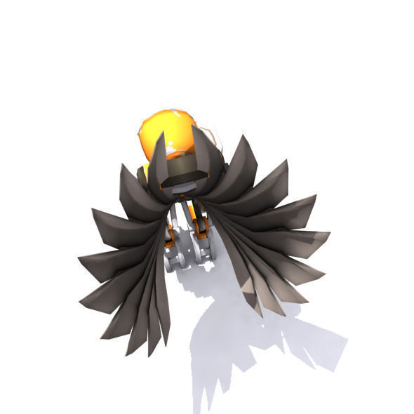 Future robot Low-poly 3D model_5