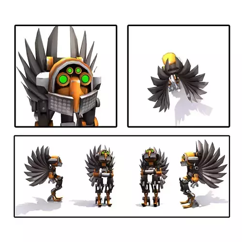 Future robot Low-poly 3D model