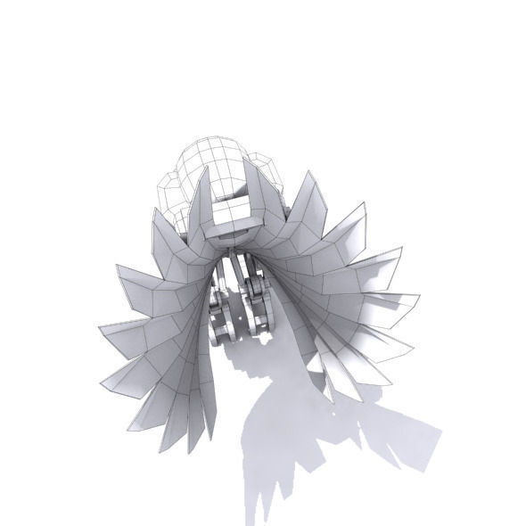 Future robot Low-poly 3D model_10