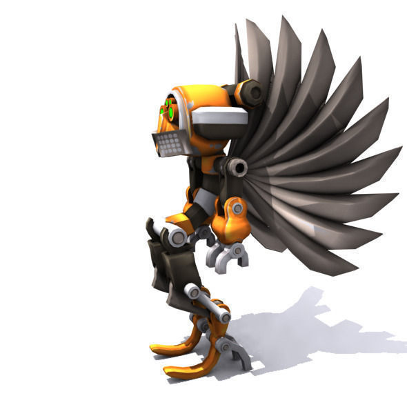 Future robot Low-poly 3D model_8