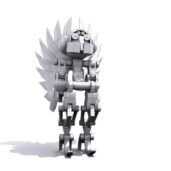 Future robot Low-poly 3D model_12