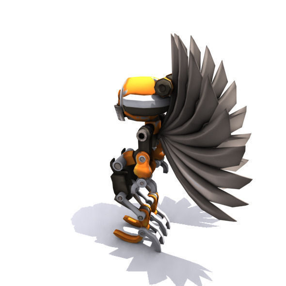 Future robot Low-poly 3D model_18