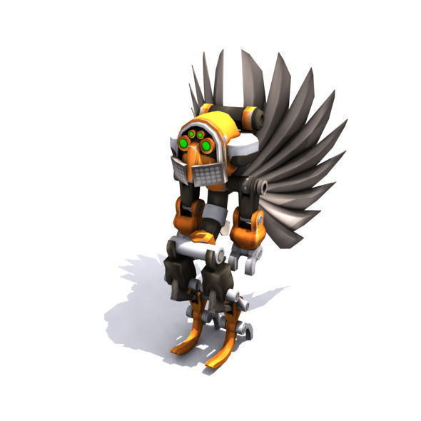 Future robot Low-poly 3D model_16