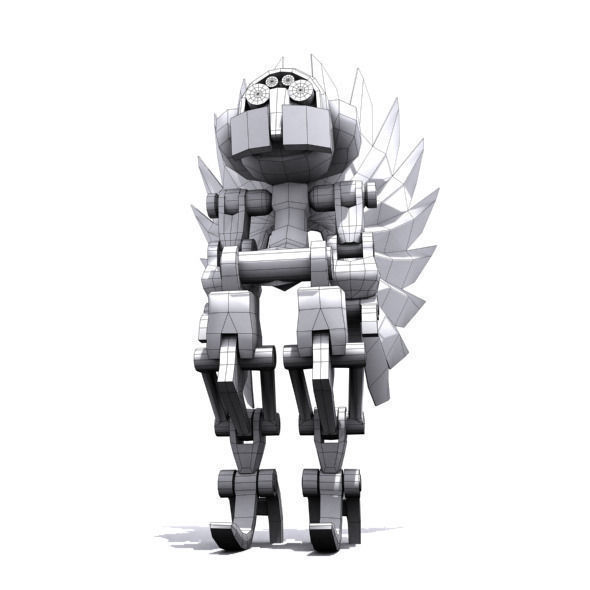 Future robot Low-poly 3D model_14