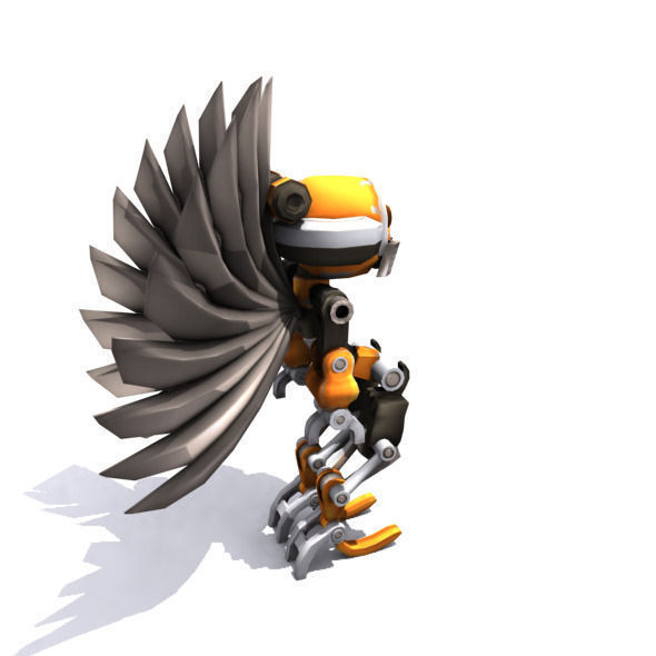 Future robot Low-poly 3D model_17