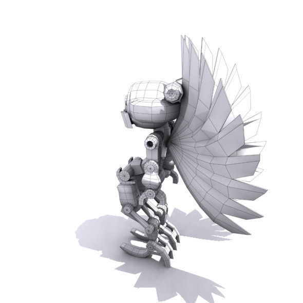 Future robot Low-poly 3D model_28