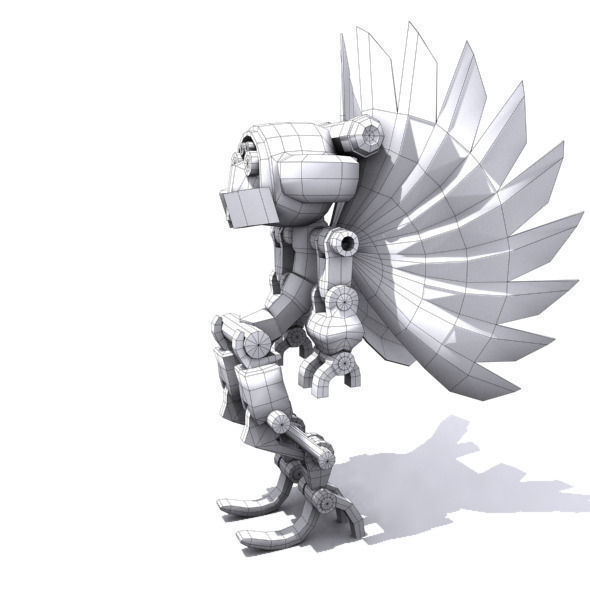 Future robot Low-poly 3D model_13