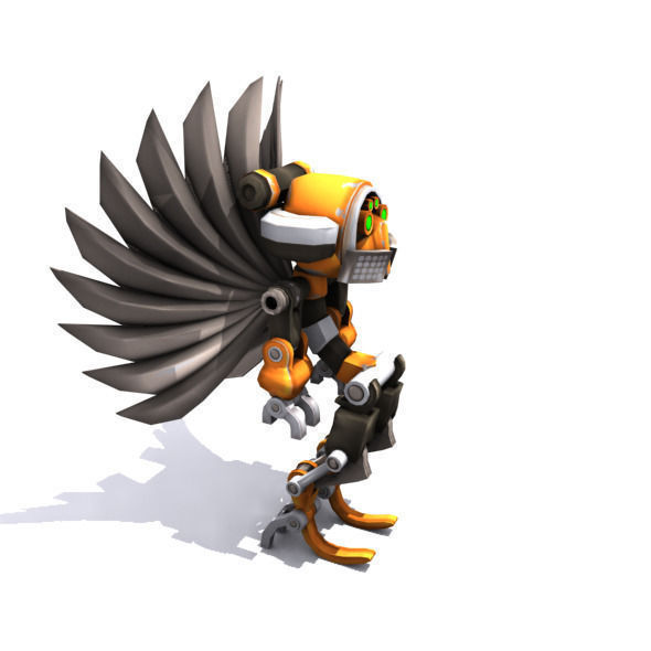 Future robot Low-poly 3D model_19