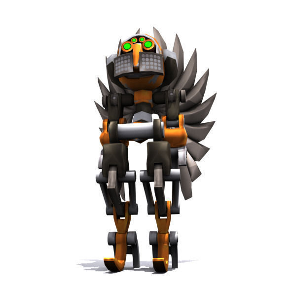 Future robot Low-poly 3D model_4