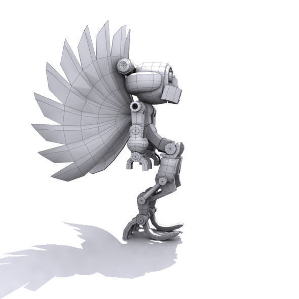 Future robot Low-poly 3D model_9