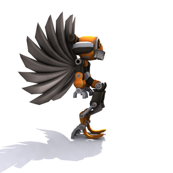 Future robot Low-poly 3D model_3