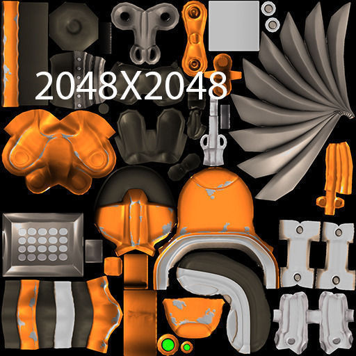 Future robot Low-poly 3D model_1